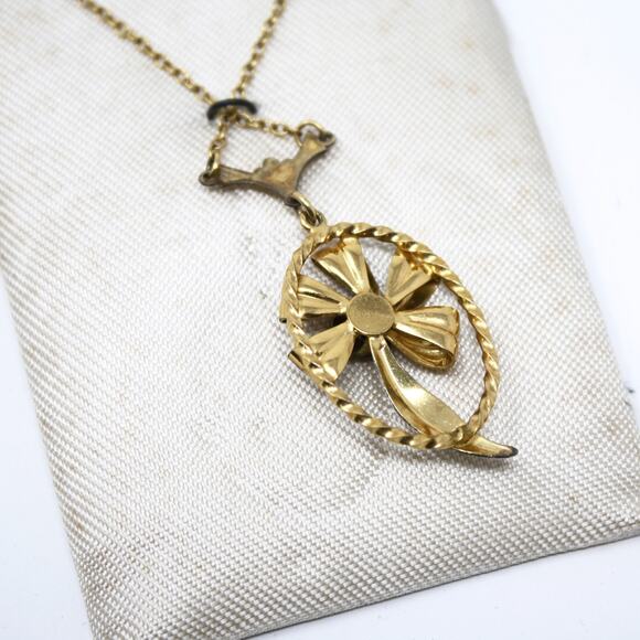 Vintage Cheever Tweedy Pendant Necklace 10KT GF Signed in Original Box - Hey Viv - Picture 3 of 8